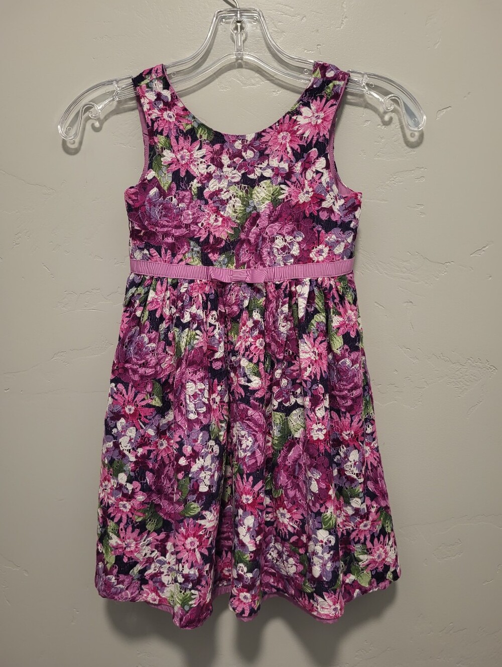 Gymboree Pink and Purple Floral Sleeveless Dress Size 5